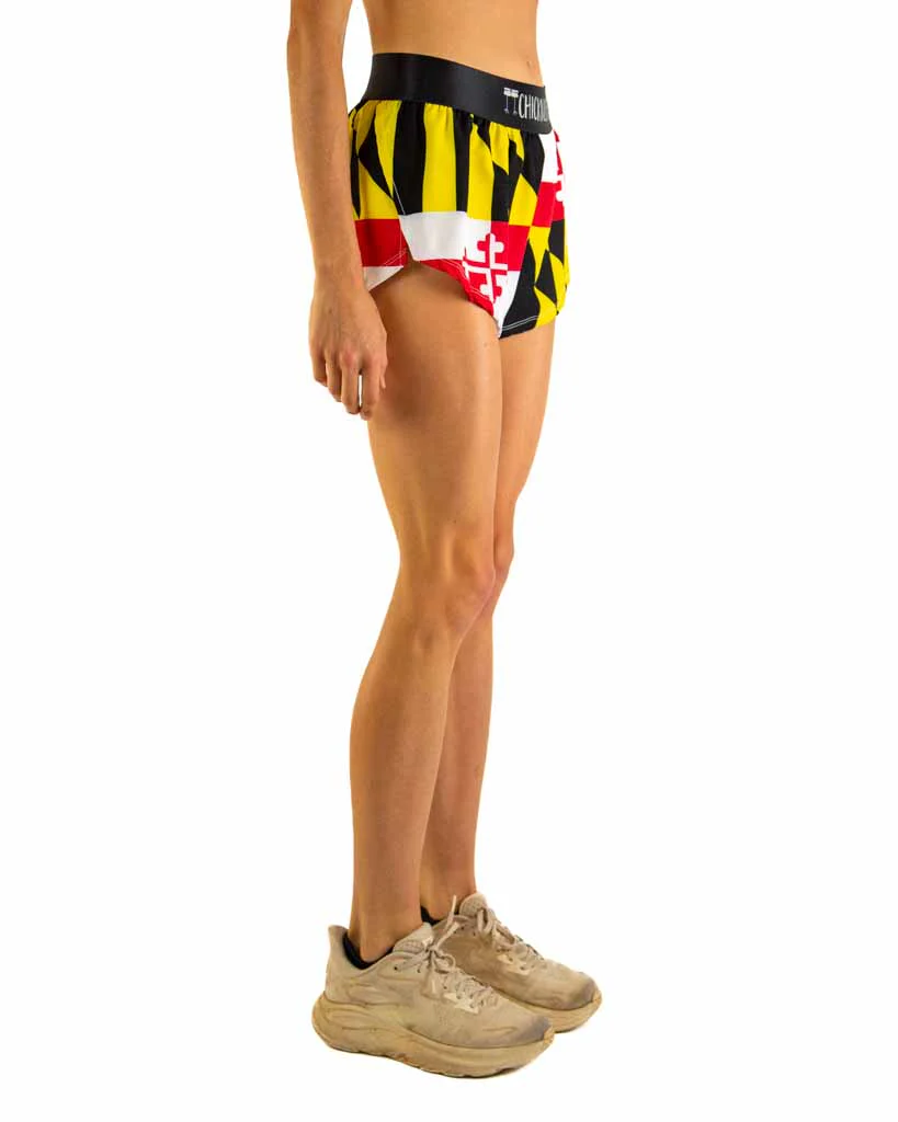 Women's Maryland Flag 1.5" Split Shorts - Image 4