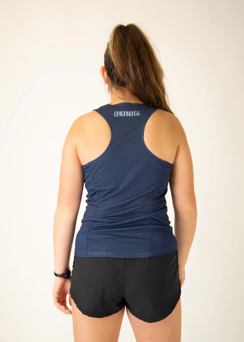 Women's Navy Blue Performance Singlet - Image 3