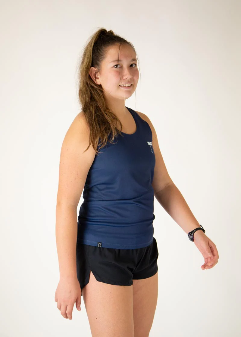 Women's Navy Blue Performance Singlet - Image 4