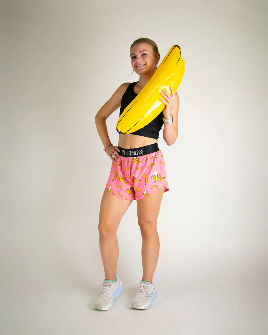 Women's Pink Bananas 4" Split Shorts - Image 5