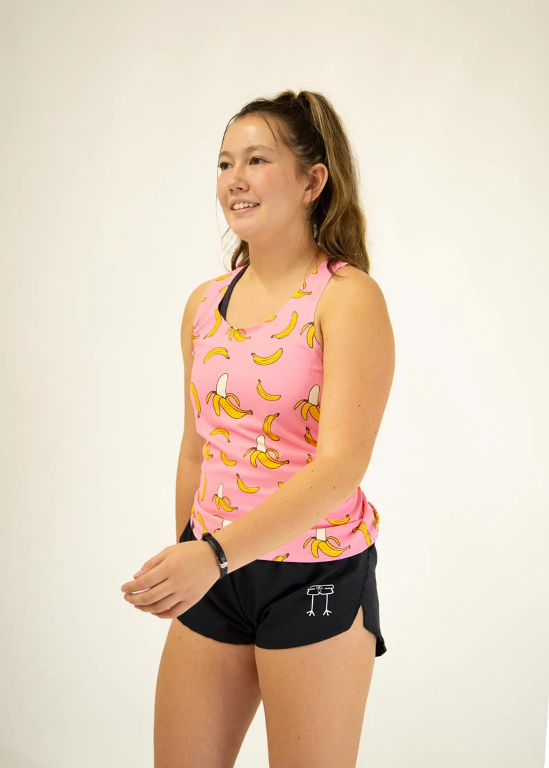 Women's Pink Bananas Performance Singlet - Image 2