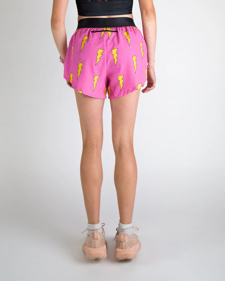 Women's Pink Bolts 4" Split Shorts - Image 4
