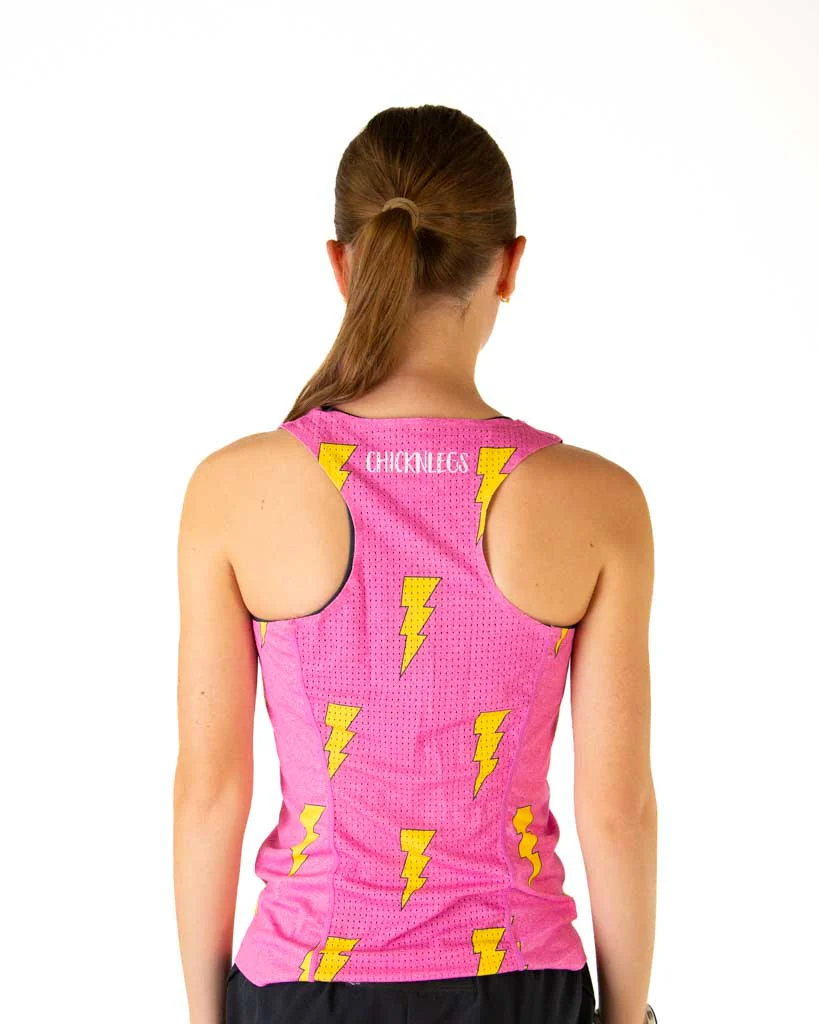 Women's Pink Bolts Performance Singlet - Image 4