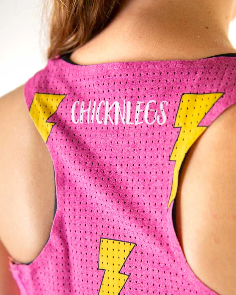 Women's Pink Bolts Performance Singlet - Image 5