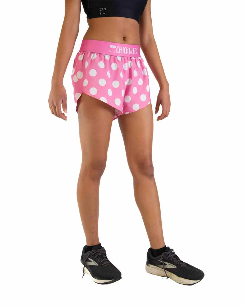 Women's Pink Polka Dot 1.5" Split Shorts - Image 4