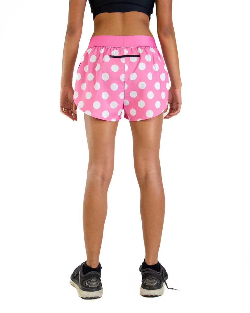 Women's Pink Polka Dot 1.5" Split Shorts - Image 5