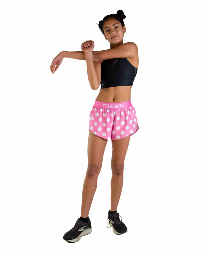 Women's Pink Polka Dot 1.5" Split Shorts - Image 6