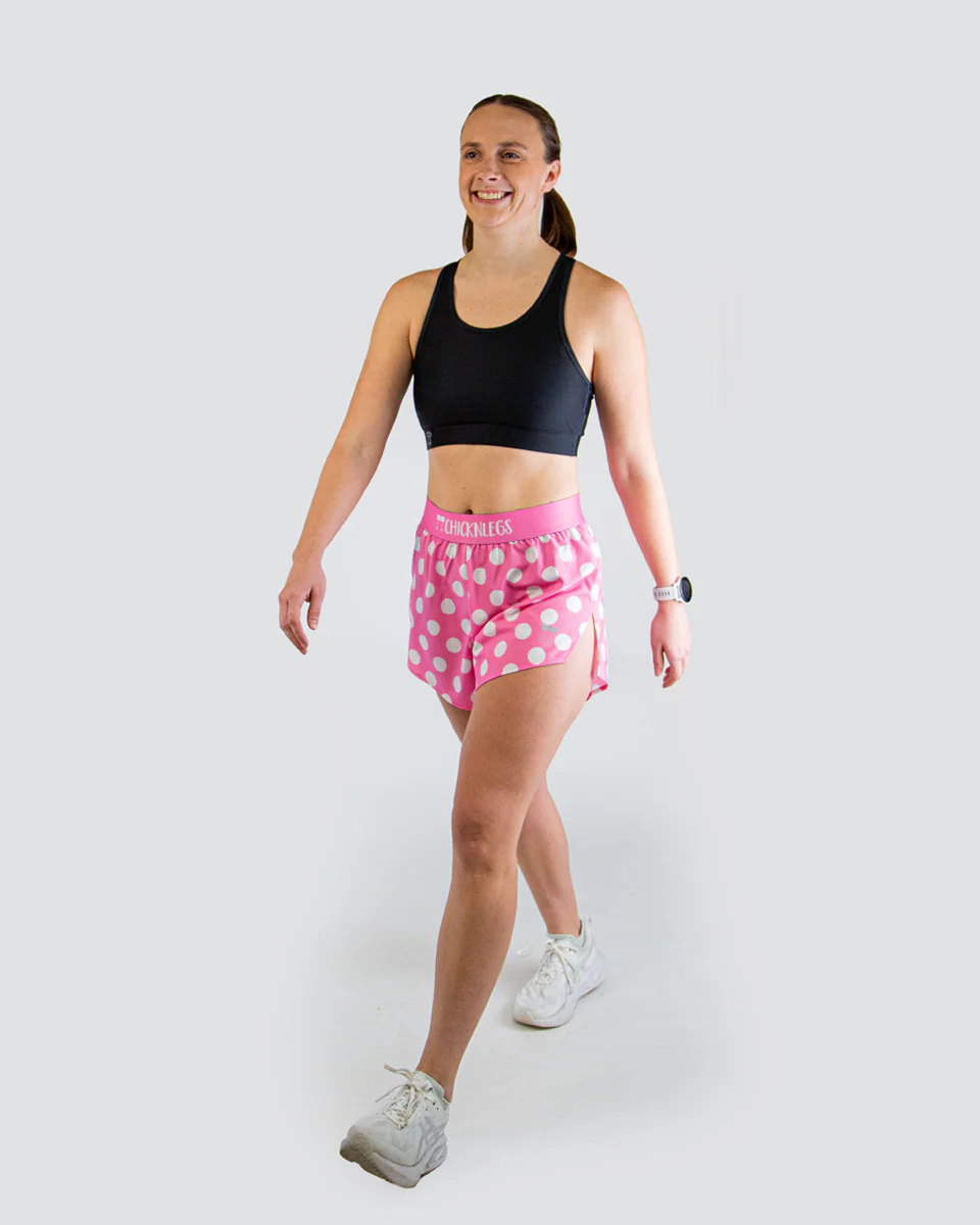Women's Pink Polka Dot 4" Split Shorts - Image 6