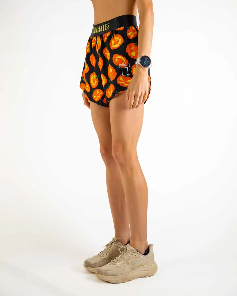 Women's Pumpkins 4" Split Shorts - Image 2