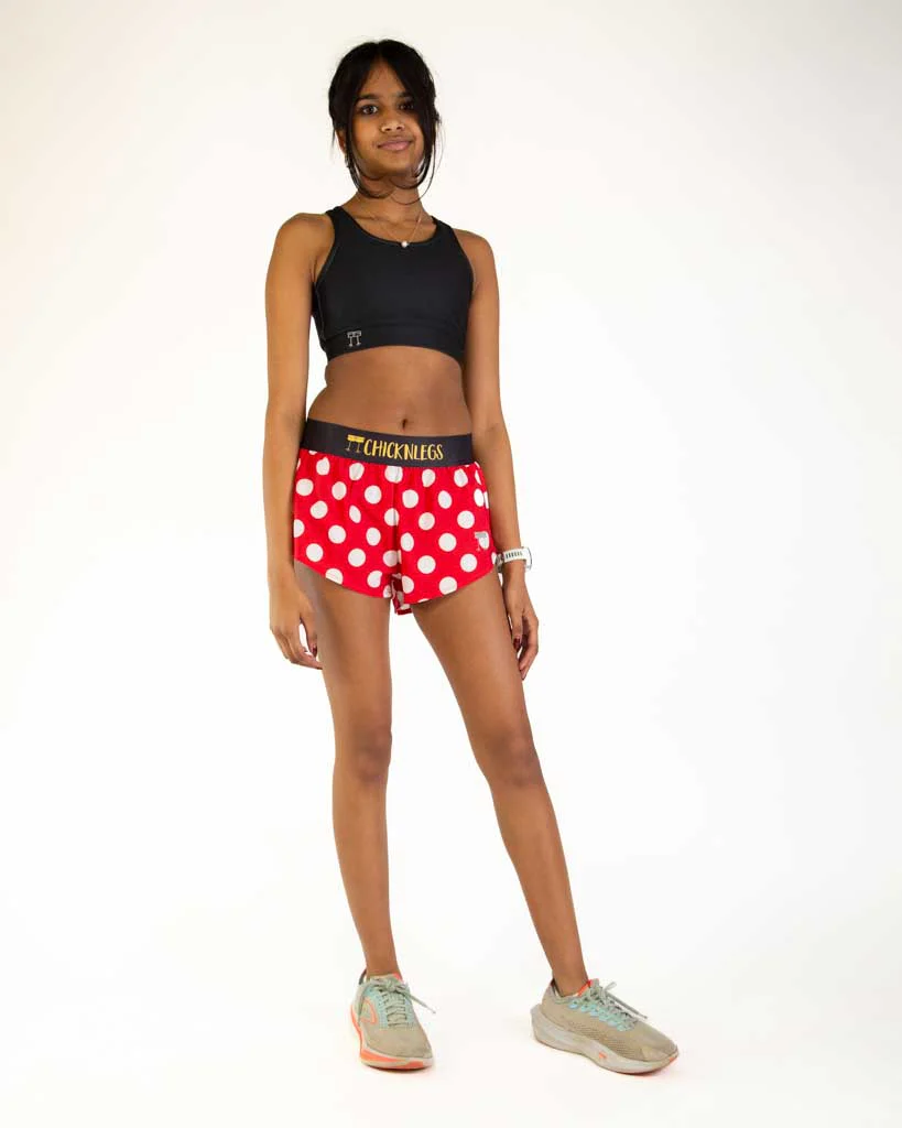 Women's Red Polka Dot 1.5" Split Shorts - Image 6
