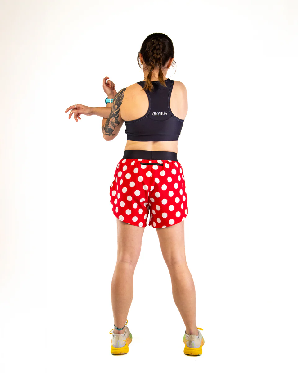 Women's Red Polka Dot 4" Split Shorts - Image 5