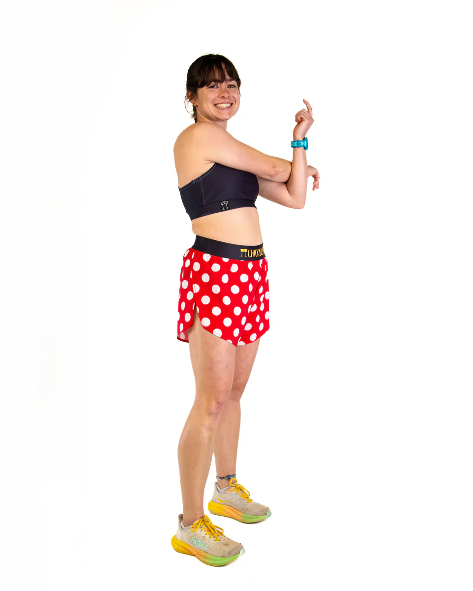 Women's Red Polka Dot 4" Split Shorts - Image 6