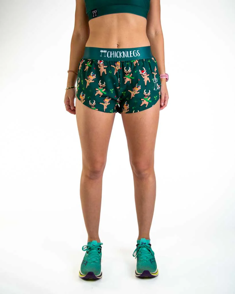 Women's Rockin Reindeer 1.5" Split Shorts - Image 2