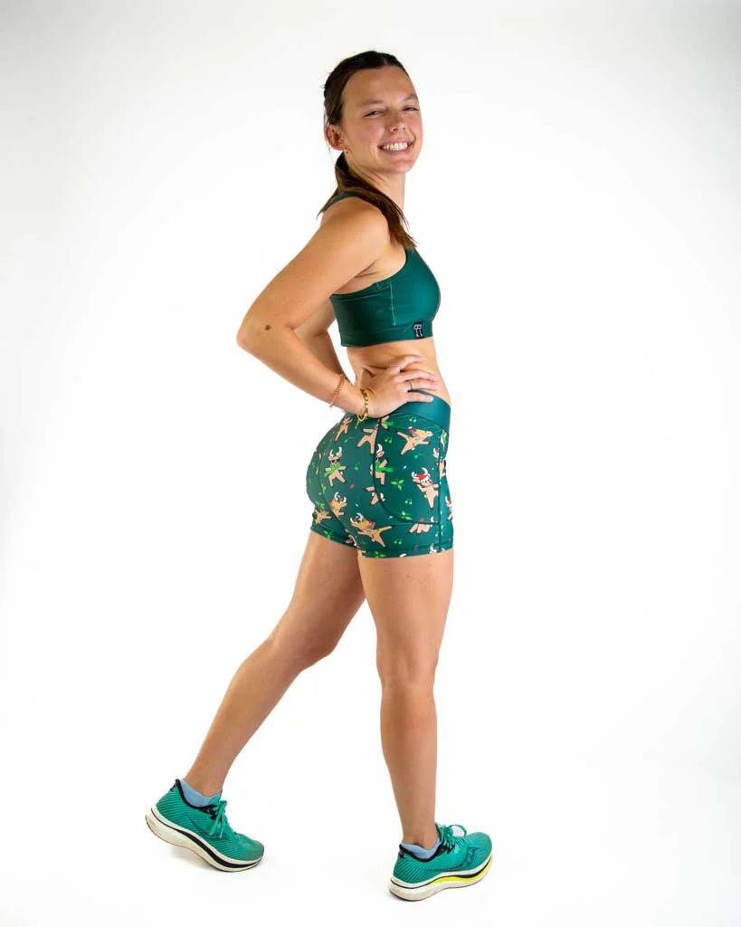 Women's Rockin Reindeer 3" Compression Shorts - Image 6