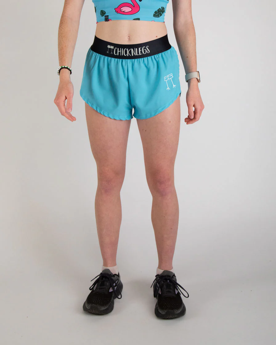 Women's Sky Blue 1.5" Split Shorts - Image 2