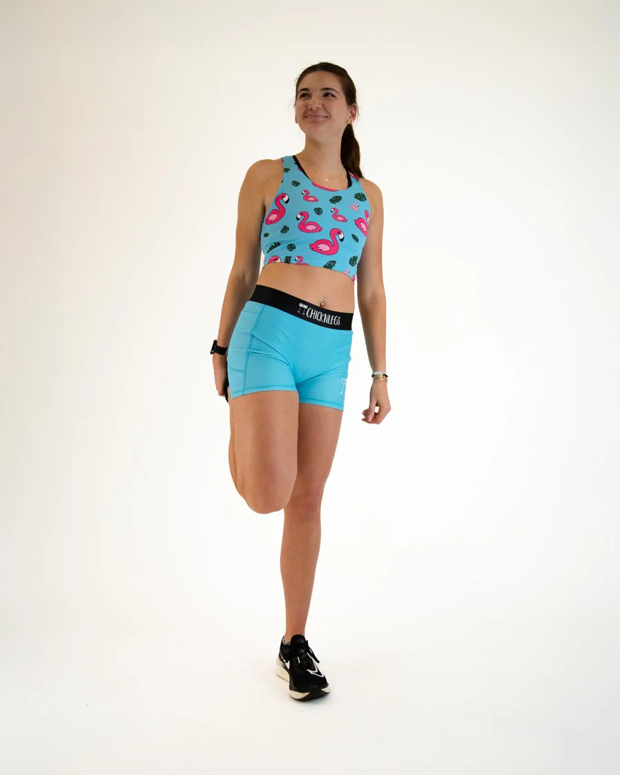 Women's Sky Blue 3" Compression Shorts - Image 5