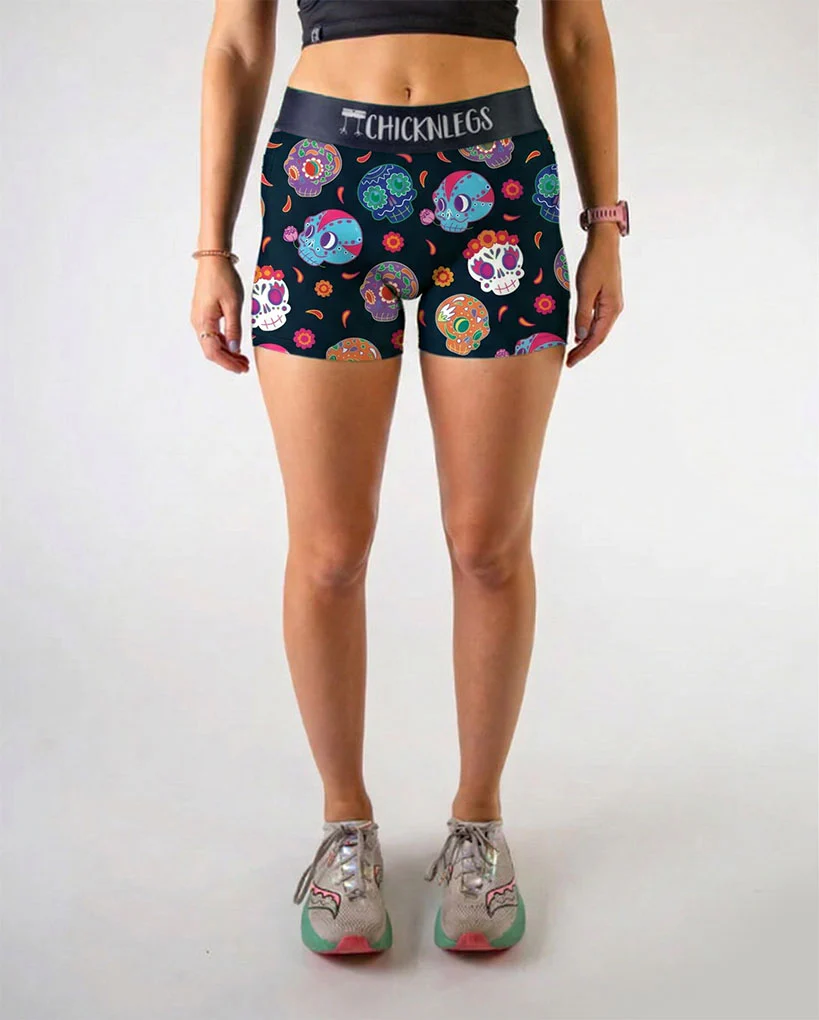 Women's Sugar Skulls 3" Compression Shorts