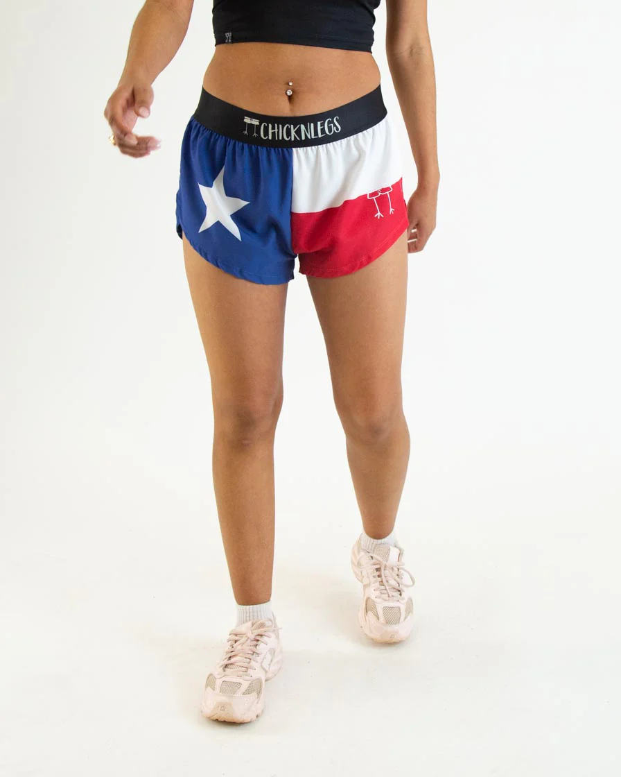 Women's Texas Flag 1.5" Split Shorts - Image 2