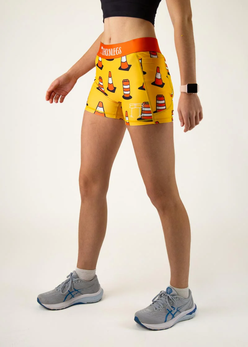 Women's Traffic Cones 3" Compression Shorts - Image 2