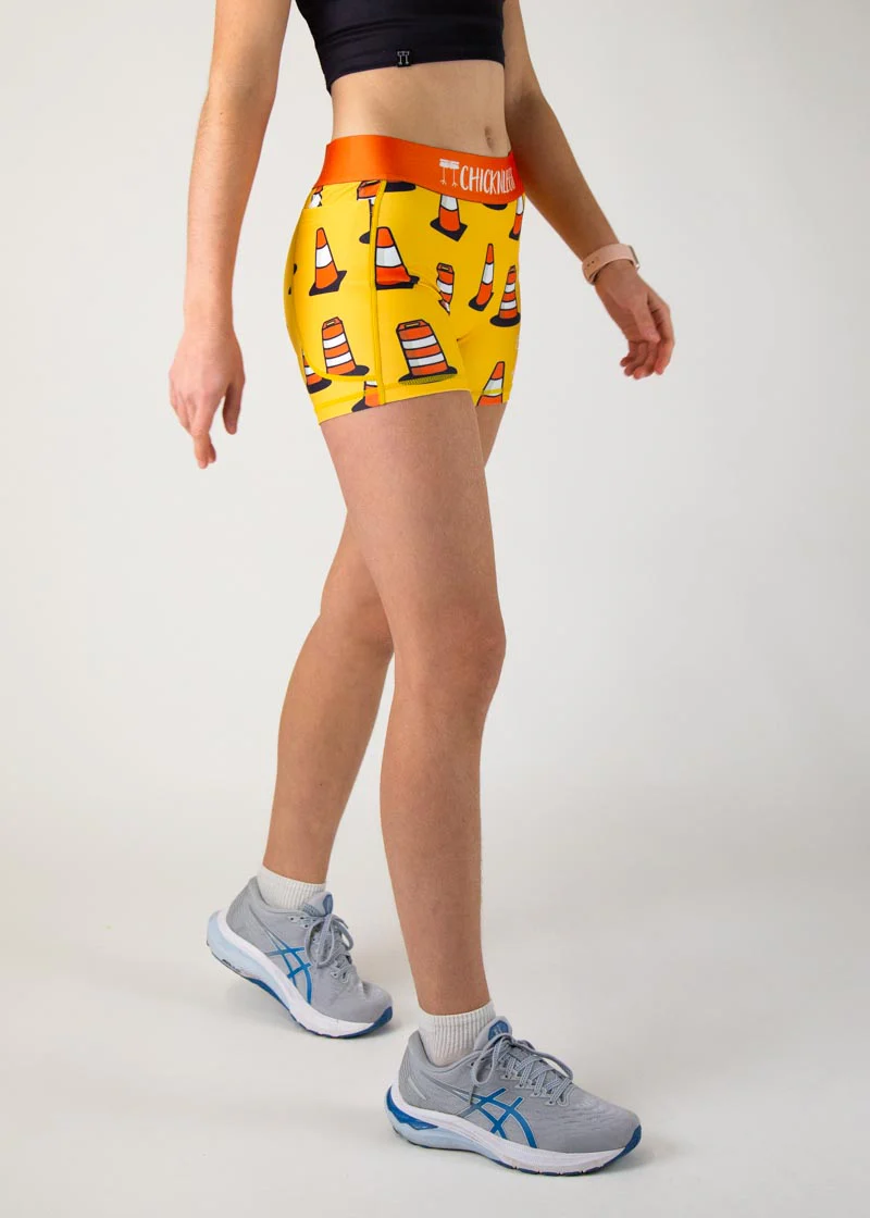 Women's Traffic Cones 3" Compression Shorts - Image 3