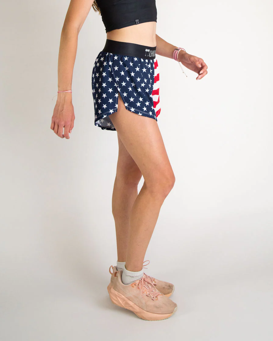 Women's USA 4" Split Shorts - Image 3