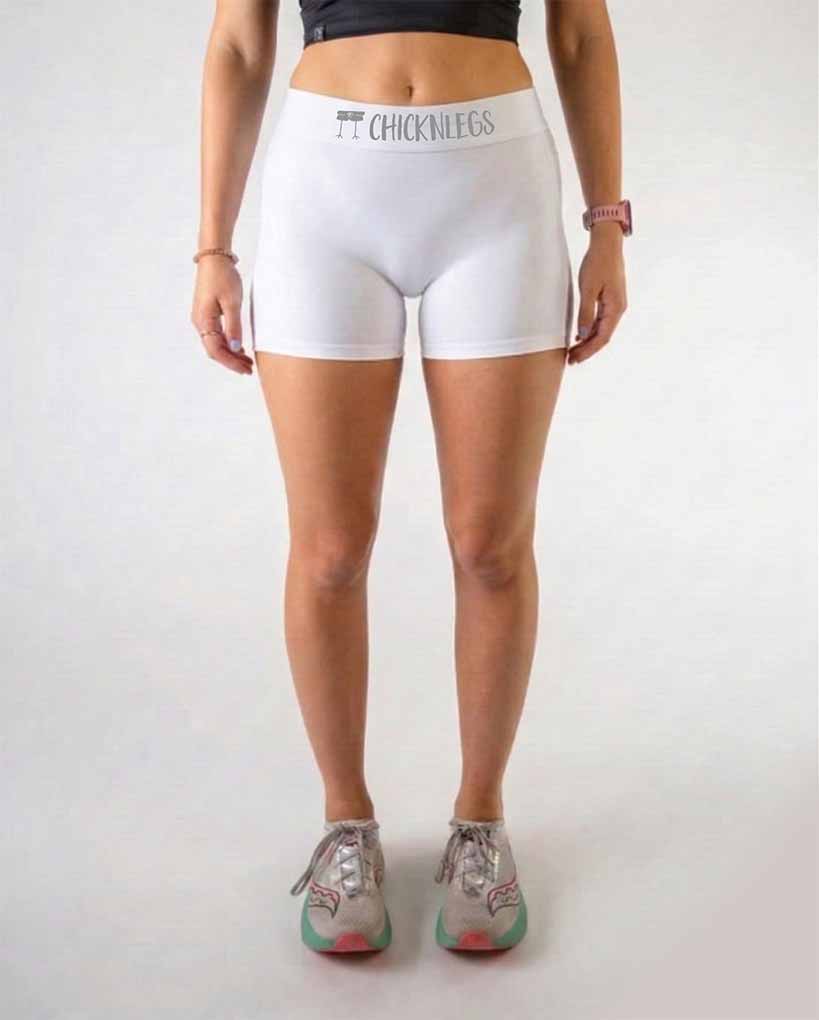 Women's White 3" Compression Shorts